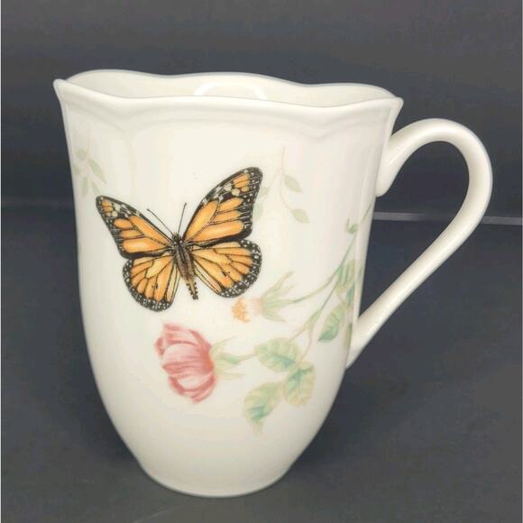 Lenox Butterfly Meadow Monarch Coffee Mug Tea Cup Spring Flowers Butterflies - Picture 2 of 6